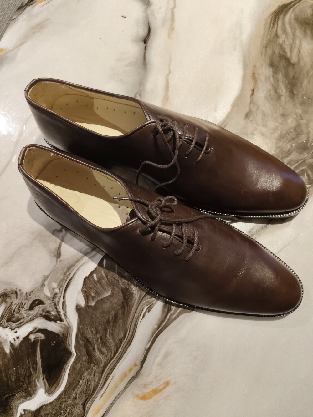 ITALY Classic Brown Leather Men's Dress Shoes - Lace-Up Oxford